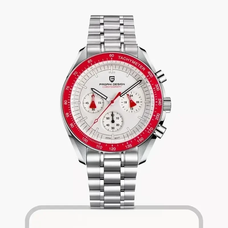 Pagani Design Speedmaster White Dial Men's Watch-  PD-1701